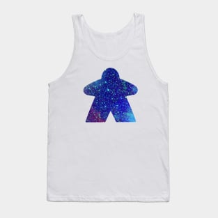 Teal and Sky Blue Space with Galaxy Stars Meeple | Board Game Fan Tank Top